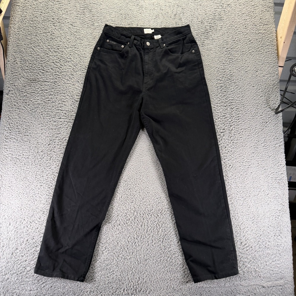 Vintage Calvin Klein Jeans Men's 34x32 Black Cotton Denim Straight Leg Baggy